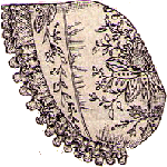 Bonnet de nourrice à fond fleuri, brodé à la main