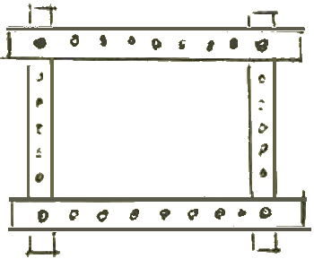 quatre pièces de bois montées en rectangle quatre pièces de bois montées en rectangle